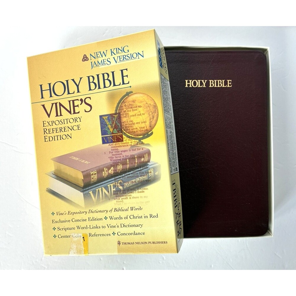 Vine's Expository Reference Ed Bible New King Nelson 3005BGV Burgundy Leather